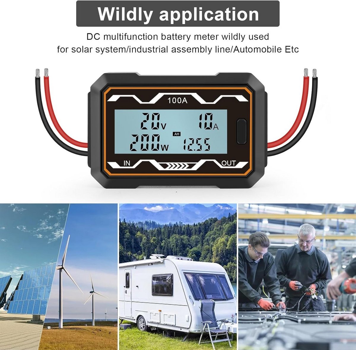 Digitale Zonne-energie Meter en Analyzer voor Ampère, Watt en Spanning
