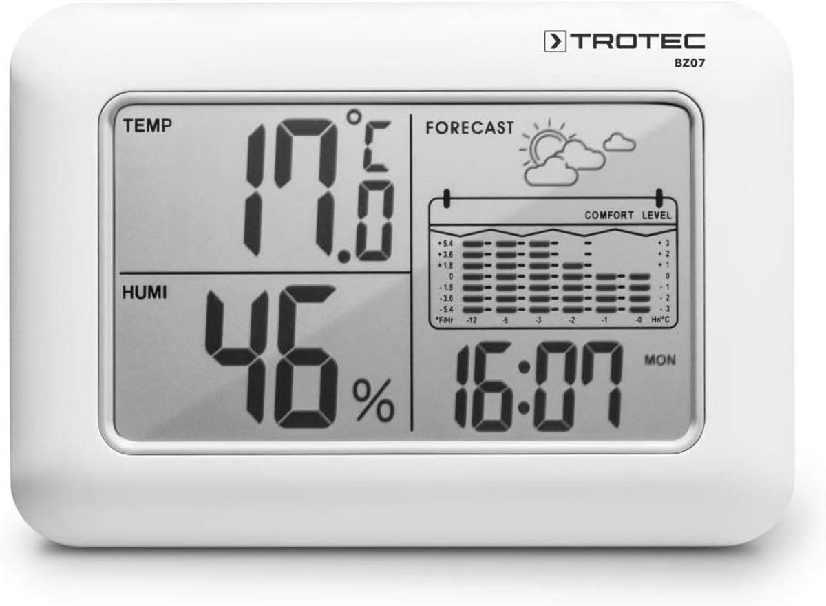 Digitale Binnenklimaatmonitor met Weerstation en Comfortindicator
