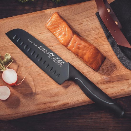 Couteau de cuisine Santoku Nirosta Black Edition 16 cm