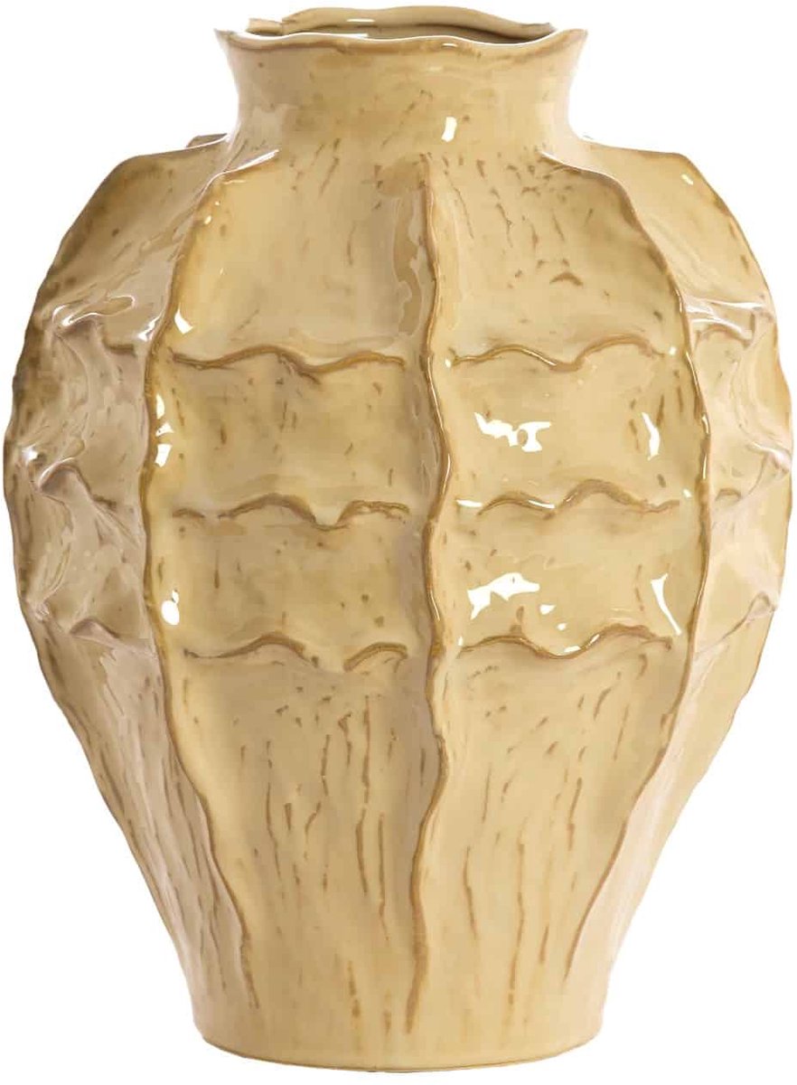 Light & Living Vaas Loseto - Licht Bruin - Ø26x35cm - Keramiek - Modern - Bloemenvaas - Woondecoratie - Decoratieve vaas voor woonkamer of slaapkamer