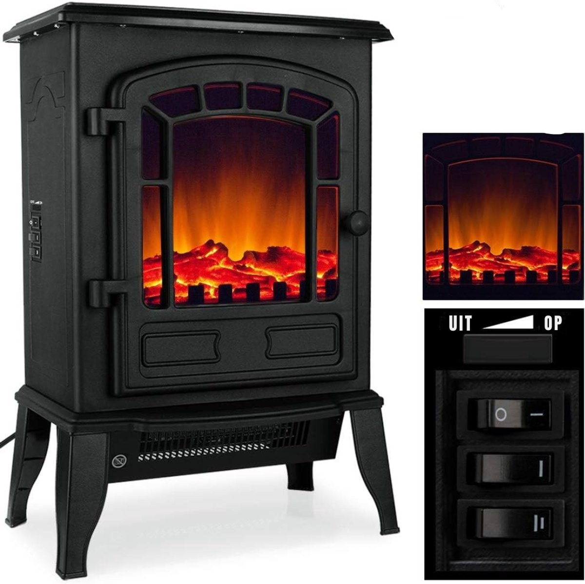 Core® Sfeerhaard elektrisch - Sfeerhaarden -Sfeerhaard met Schouw- Zwart- 39cm x 24cm x 57cm