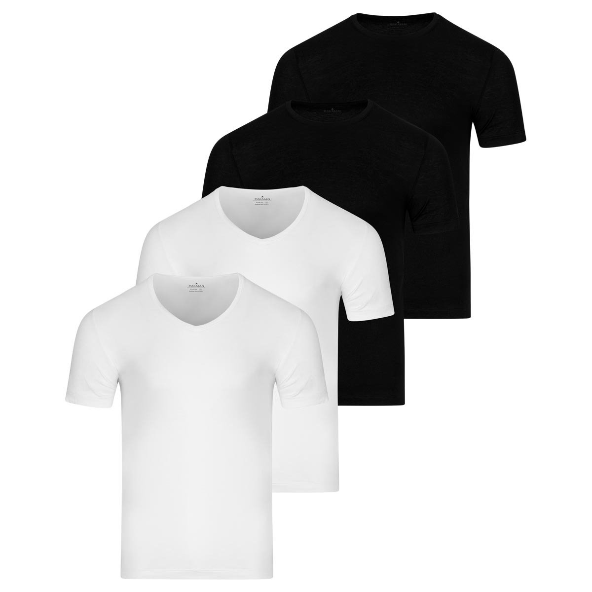 RAGMAN Heren onder t-shirts 4 pack Basic