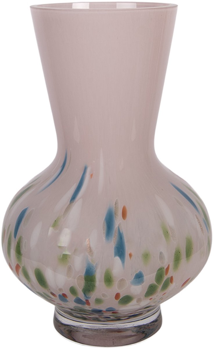Clayre & Eef Vaas Ø 10x23 cm Roze Glas