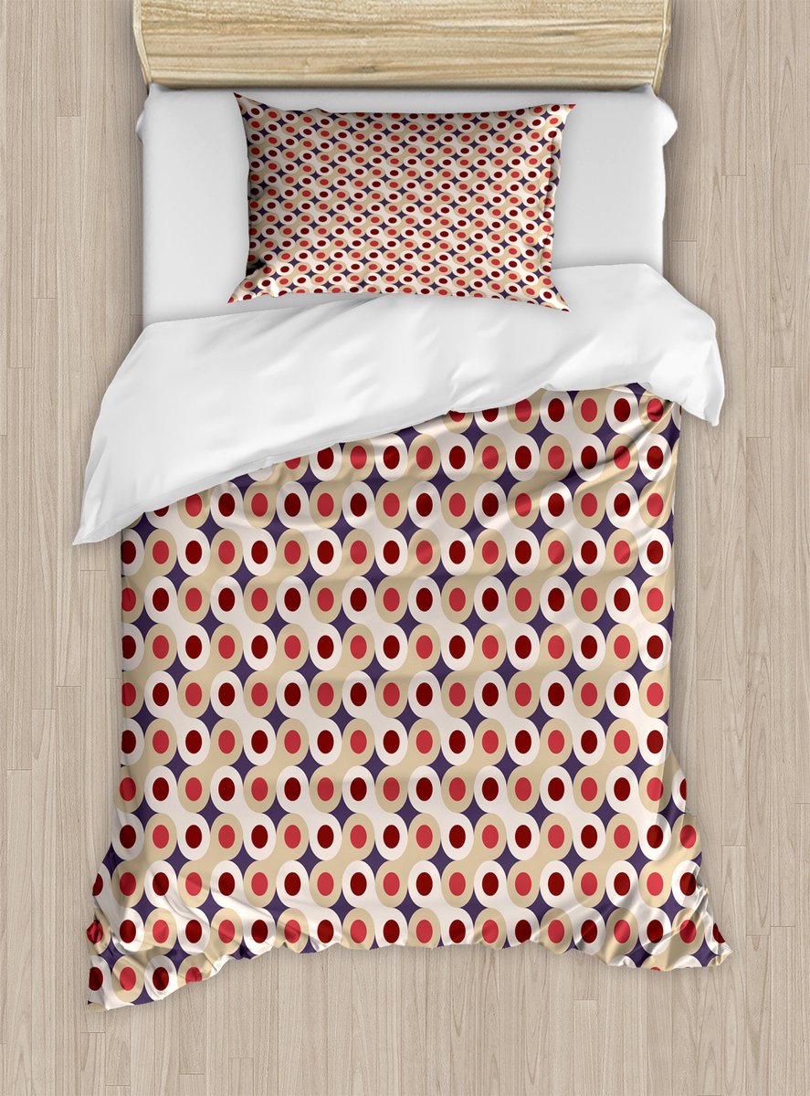 ABAKUHAUS Geometrisch dekbedovertrekset voor eenpersoonsbedden, abstract sleutelmotief, inclusief kussensloop, 130 x 200 cm