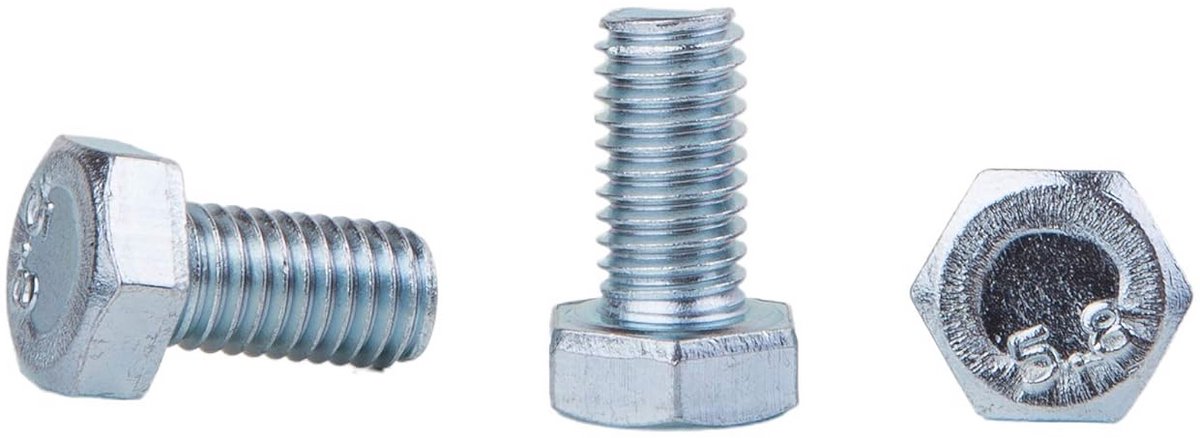 Pack van 60 M8 x 20 mm Zeskantschroeven Volledig Schroefdraad Staal Verzinkt