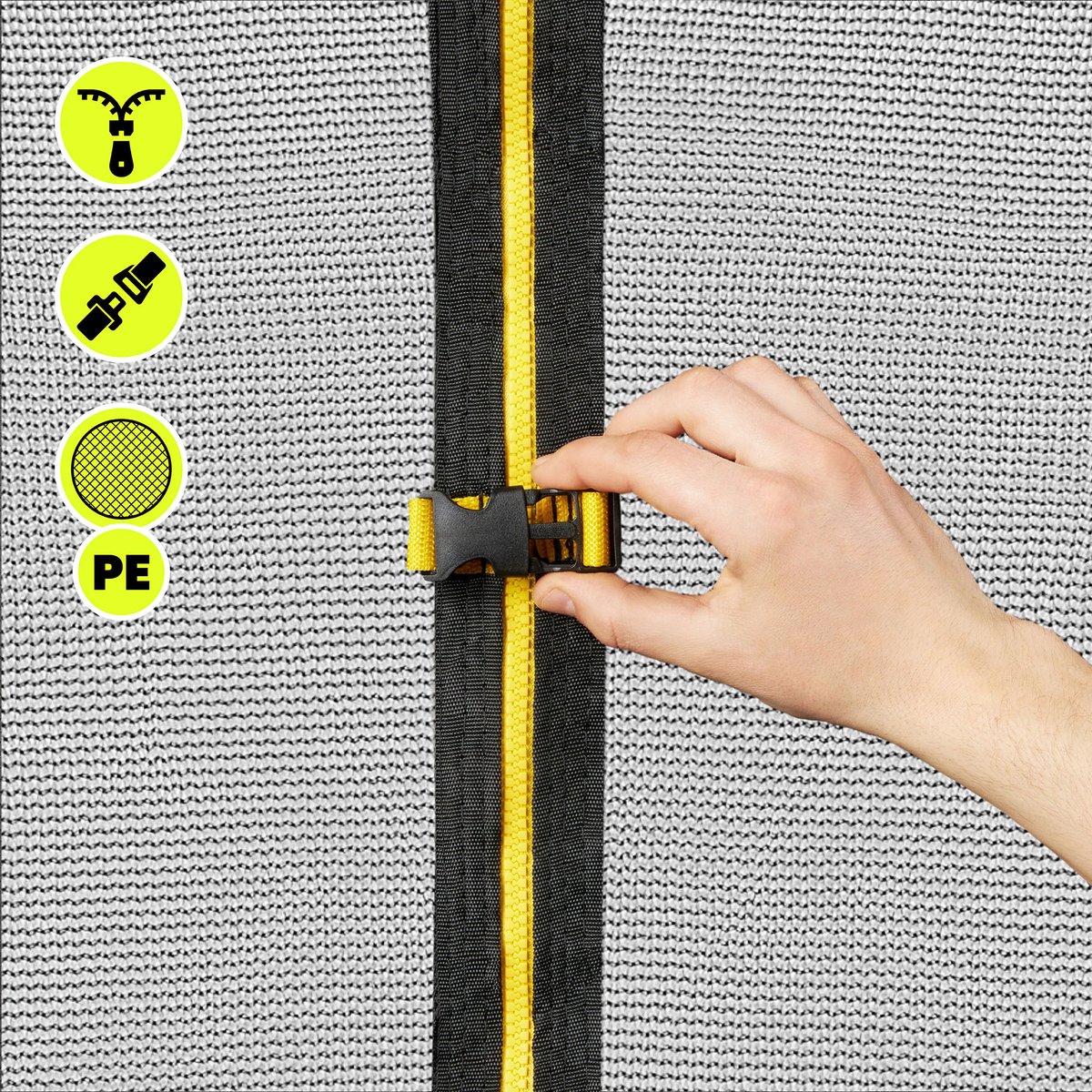 HyperMotion Kindertuintrampoline 3+, trampoline met ladder en binnennet voor huis en tuin, kinderspeelplaats, kindertrampoline, dubbele poten, 487 cm, 16 ft — afbeelding 12