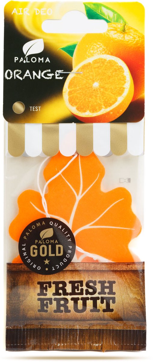 Paloma Gold Fresh Fruit Orange Luchtverfrisser Auto – Hangend – Langdurige Geur Min. 2 Weken – Auto & Interieur – 1 Stuk [P11062]