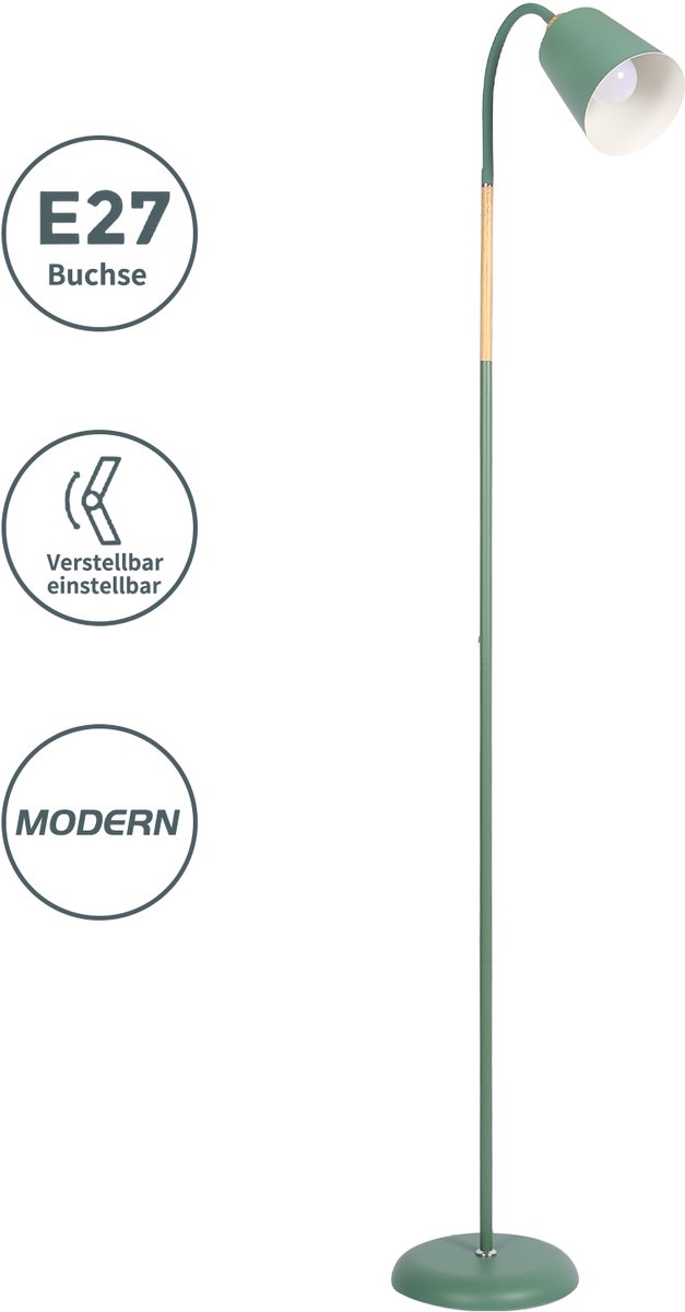 Amdelne Industriële Lampenkap Groen - Vloerlamp - fitting E27 MAX60W - excl. lichtbronnen