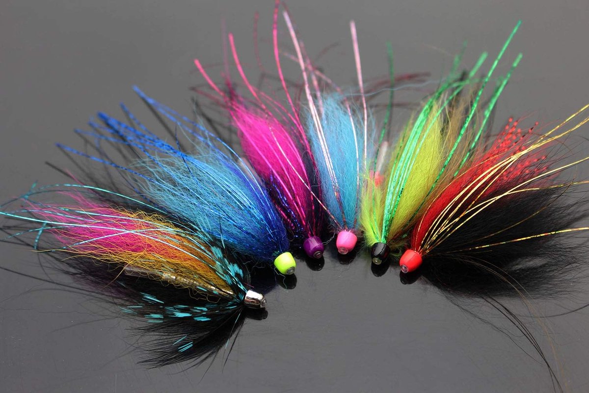 Vliegvis Kunstaas Set - Vliegen Set - Zalm Forel Vissen - Koperen Kegel Hoofd - 12 Stuks - Diverse Kleuren