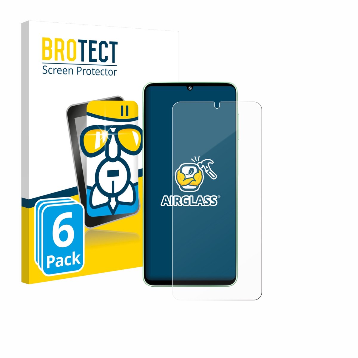 Screenprotector 6 Stuks voor Samsung Galaxy F70e Beschermglas transparant