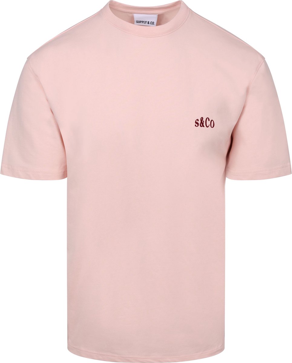 Supply & Co T-Shirt Backprint Roze - Maat L - Heren - Casual T-shirts