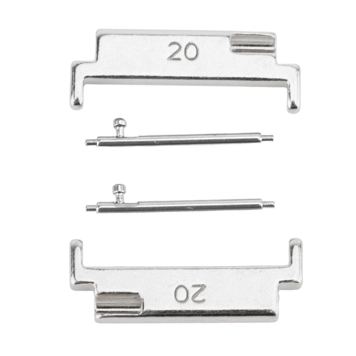 Allecto - Horlogeband Adapter - 20mm en 22mm - Eenvoudige vervangingsveren - Metaal - Horlogeband Connector - Geschikt voor diverse horloges - Zilver