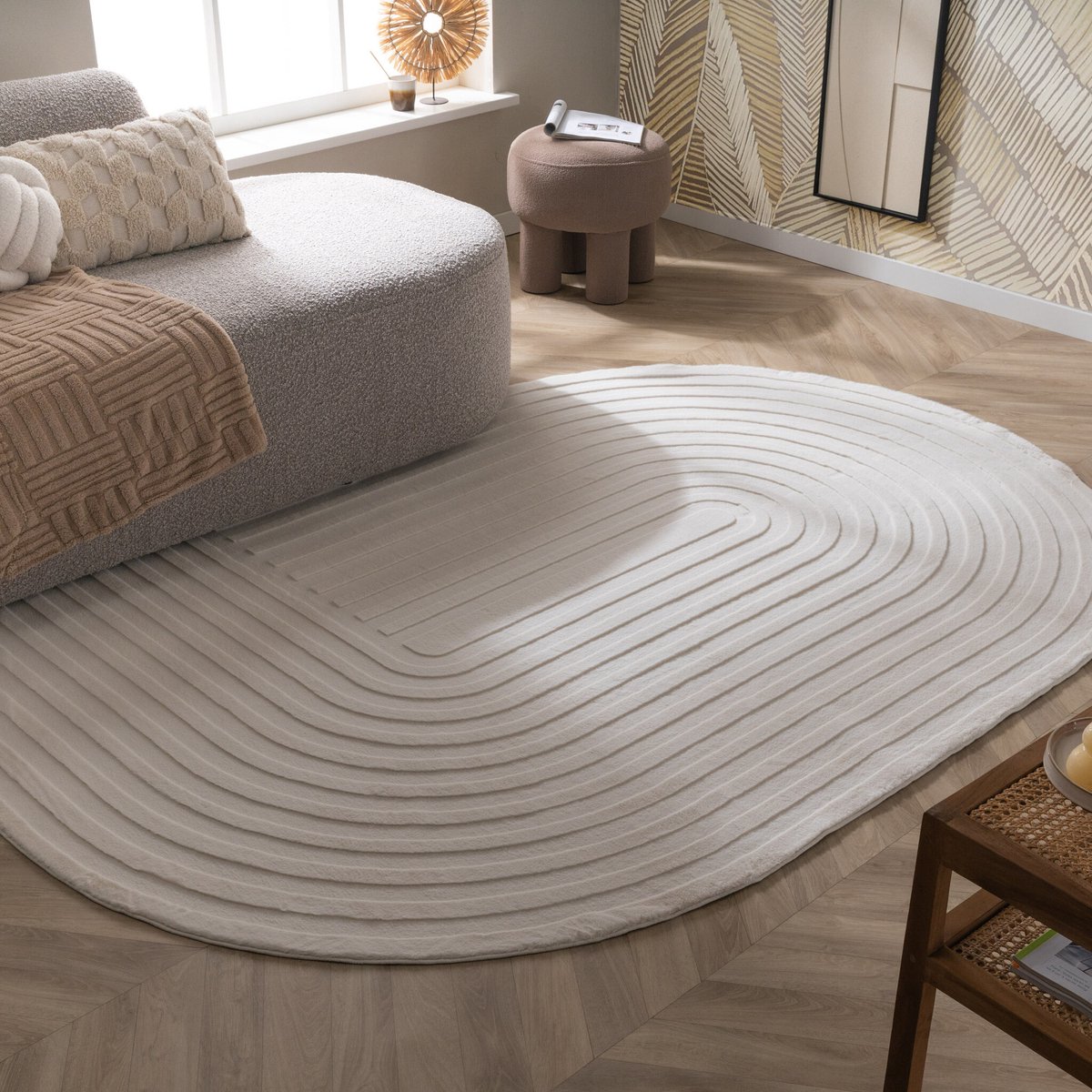 Fraai Organisch vloerkleed - Flowy Arch Creme - 160x230cm