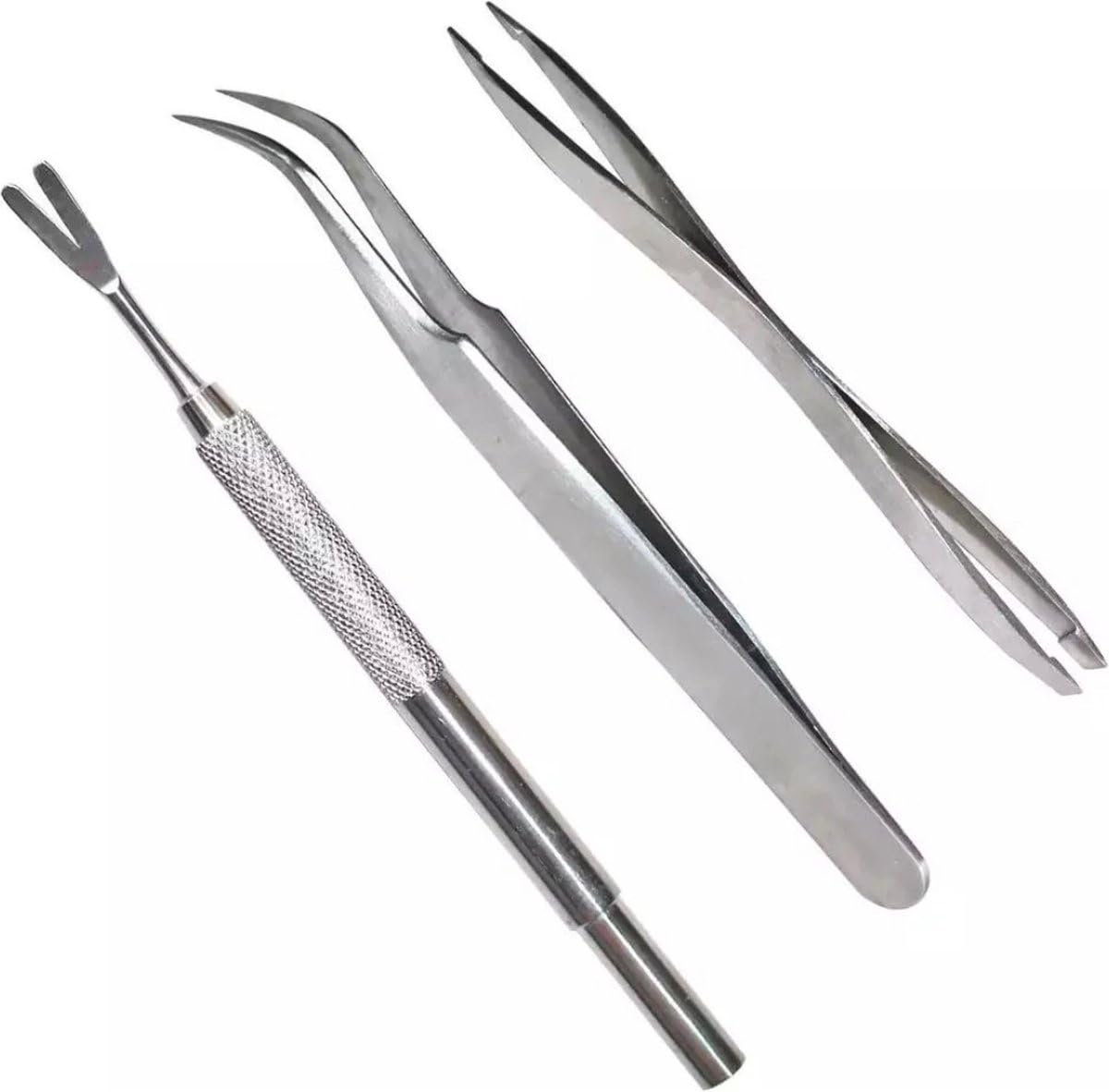 Okado Tekentang Set RVS 3 Stuks – Tekenverwijderaar voor Mens en Dier – Tekentang, Tekenpincet en Verwijder Tool – Compact en Herbruikbaar