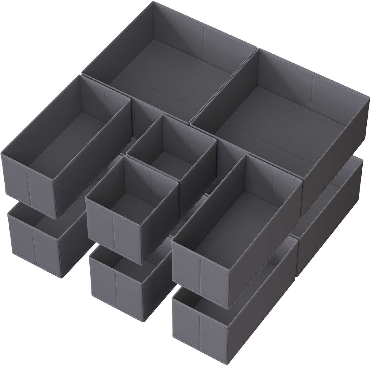 SONGMICS - Organizer - Ladekast Organizer - Lade Organizer Set van 12 - Opvouwbare Stoffen Opbergdozen - Voor Sokken en Ondergoed