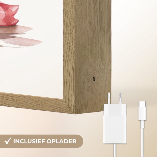 Nachtlampje 40x60 cm - Kinder lamp - Varken - Roze - Baby dier - Boerderij dieren - Tafellamp kinderkamer draadloos - Slaapkamer lampje - Bedlamp kinderen - Kinderlampje - Wandlamp babykamer - Nachtlampjes van Merkloos — afbeelding 5