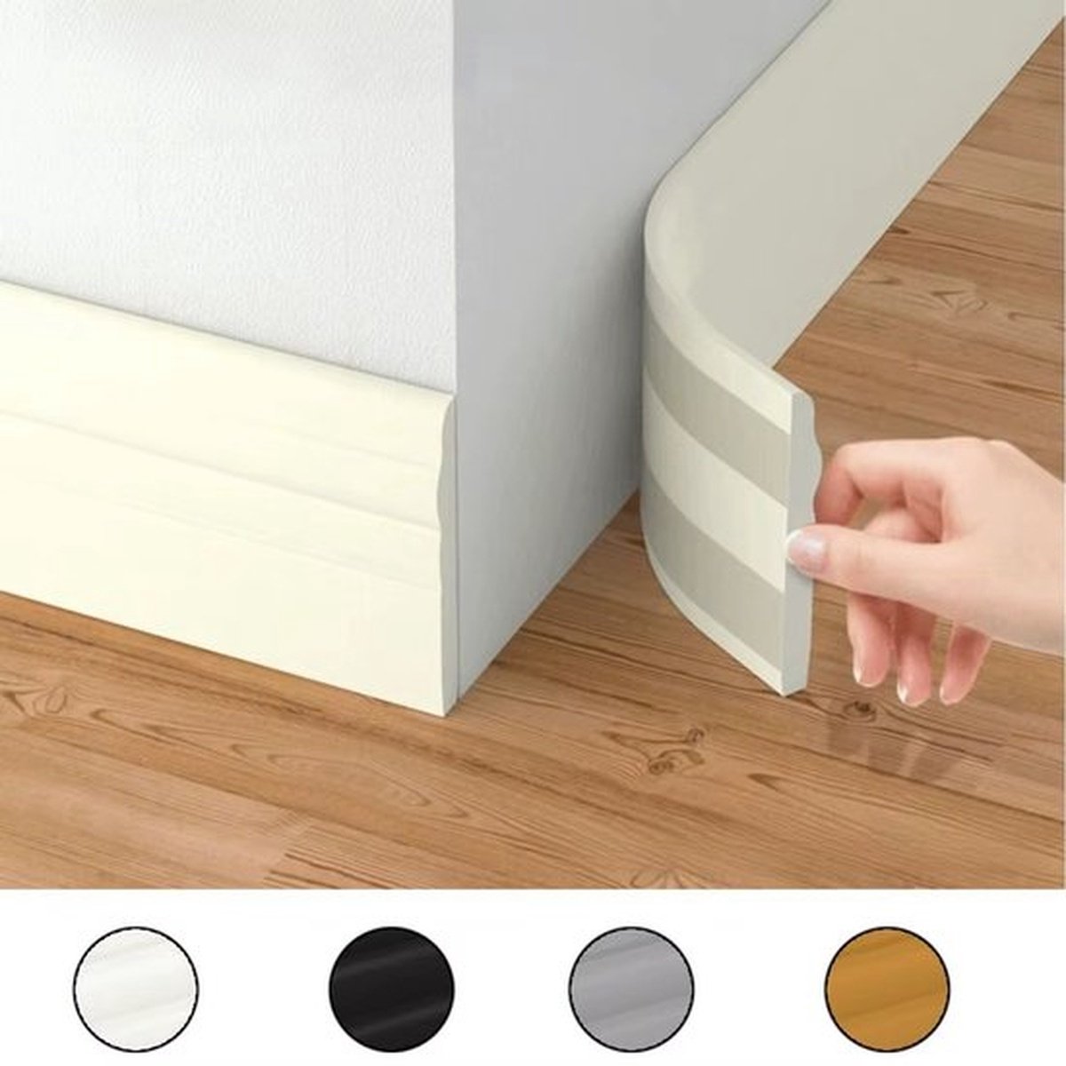 DIY Verdikte Zelfklevende Schuimplinten Muursticker - Slagvaste Plinten - 3D-plinten - Voor Woonkamers En Slaapkamers,10 cm x 2 m - Beige