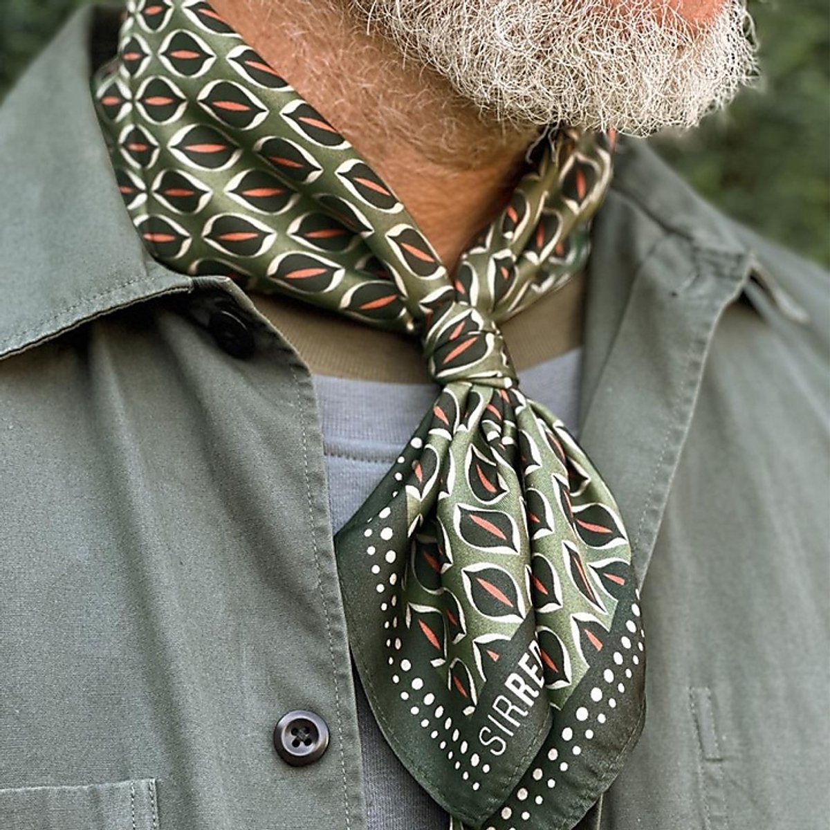 Sir Redman - Sjaals - neckerchief Norman green - groen / ecru / oranje