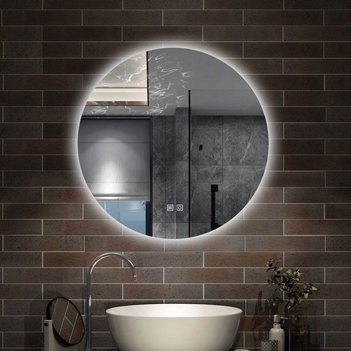 AICA Badkamerspiegel 140x80 cm met Bluetooth en Tijd - 3 LED standen - Dimbaar - Anti-Condens - Geheugen Rechthoek Wandspiegel met Warm/Neutraal/Koud Wit IP44