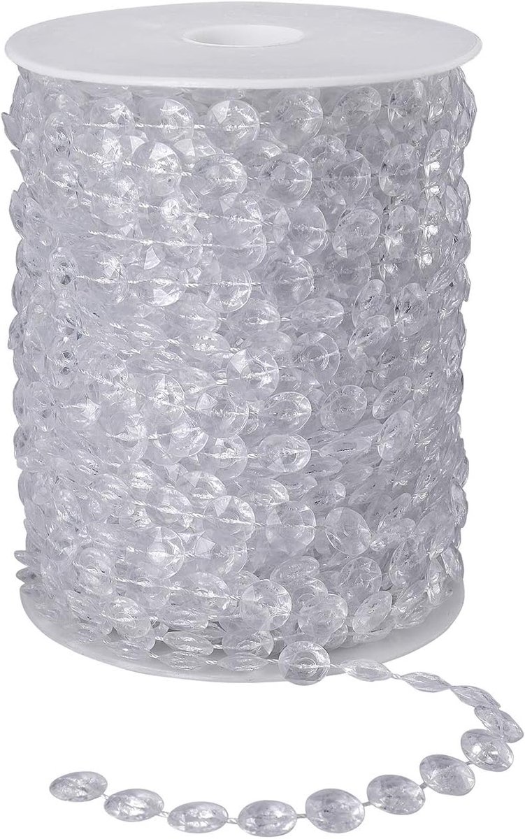 Kristallen Kralenketting - Acryl Slang - Decoratie Knutselen - Transparante Glans - 30 Meter - Helder