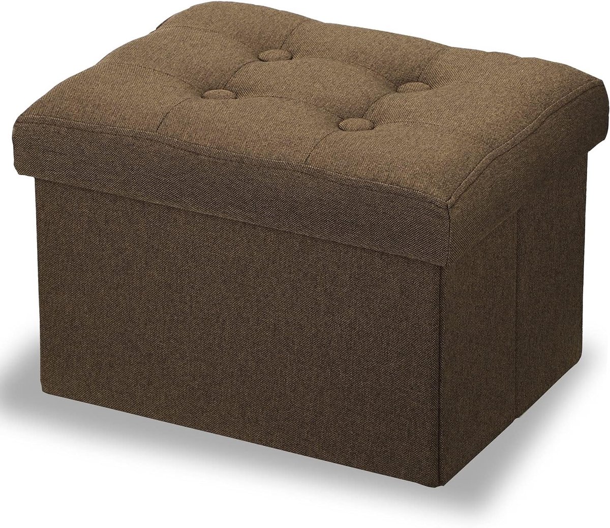 Opbergkruk - Voetenbankje poef - Kleine opslag - Opvouwbaar design - 40x32x32 cm - Bruin