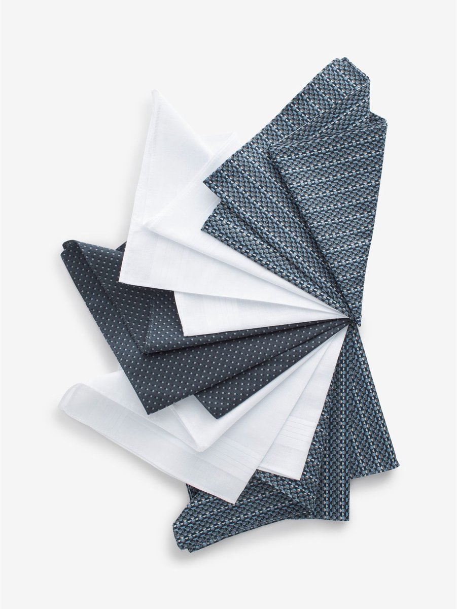 Next geruit - Zakdoeken met geometrische en bloemenprint 100% katoenen zakdoeken verpakking van 5