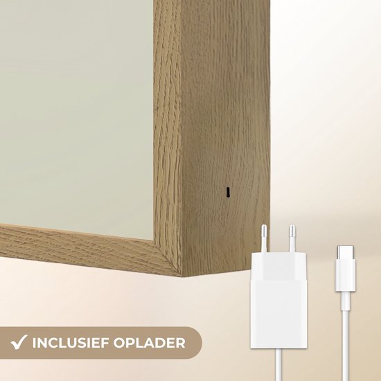 Nachtlampje 40x60 cm - Kinder lamp - Illustratie - Vos - Konijn - Bladeren - Tafellamp kinderkamer draadloos - Slaapkamer lampje - Bedlamp kinderen - Kinderlampje - Wandlamp babykamer - Nachtlampjes van Merkloos — afbeelding 5