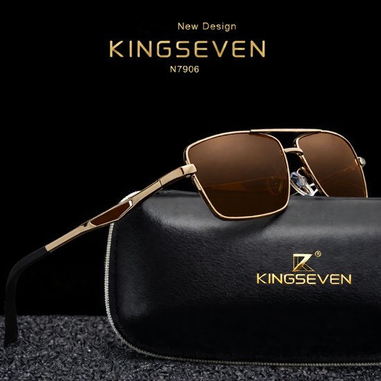 KingSeven Brownstar - Pilotenbril met UV400 en polarisatie filter - Z199 van Kingseven — afbeelding 3