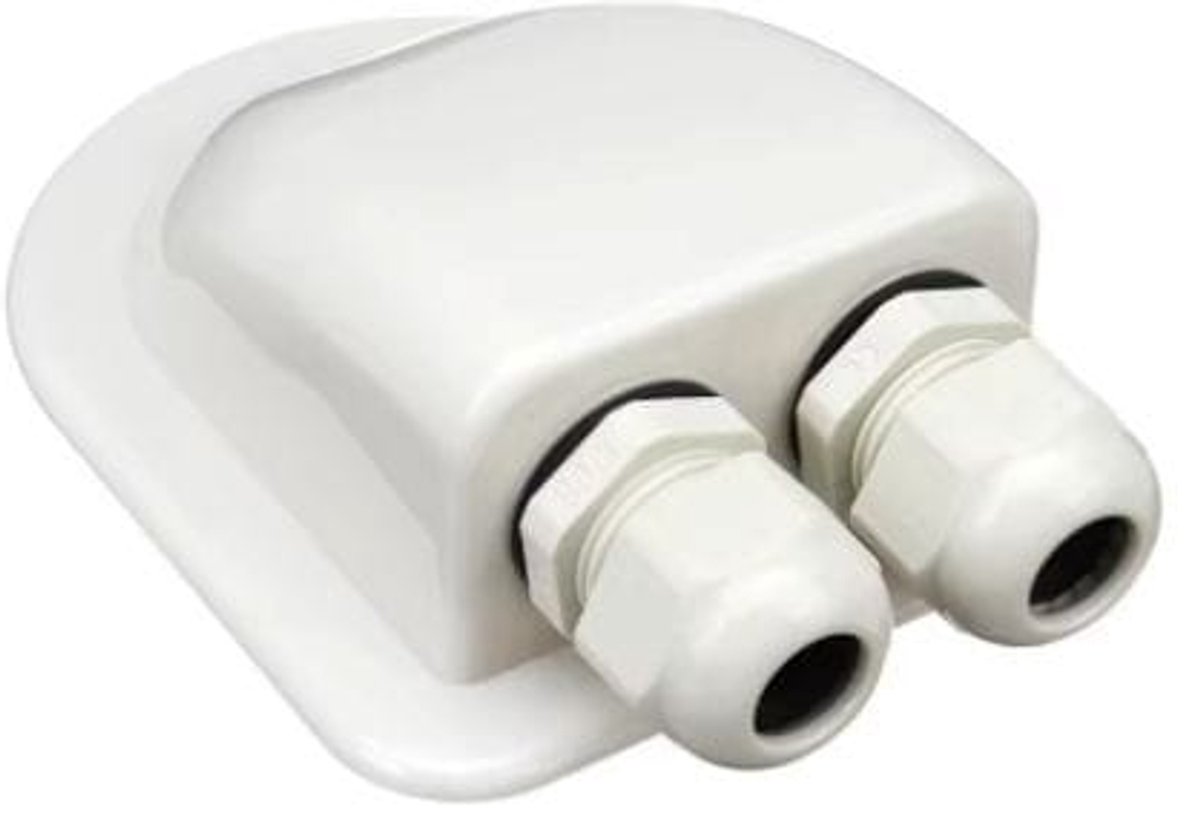 Dakdoorvoer dubbel draad zonnepaneel rond (Wit & Zwart) - wit