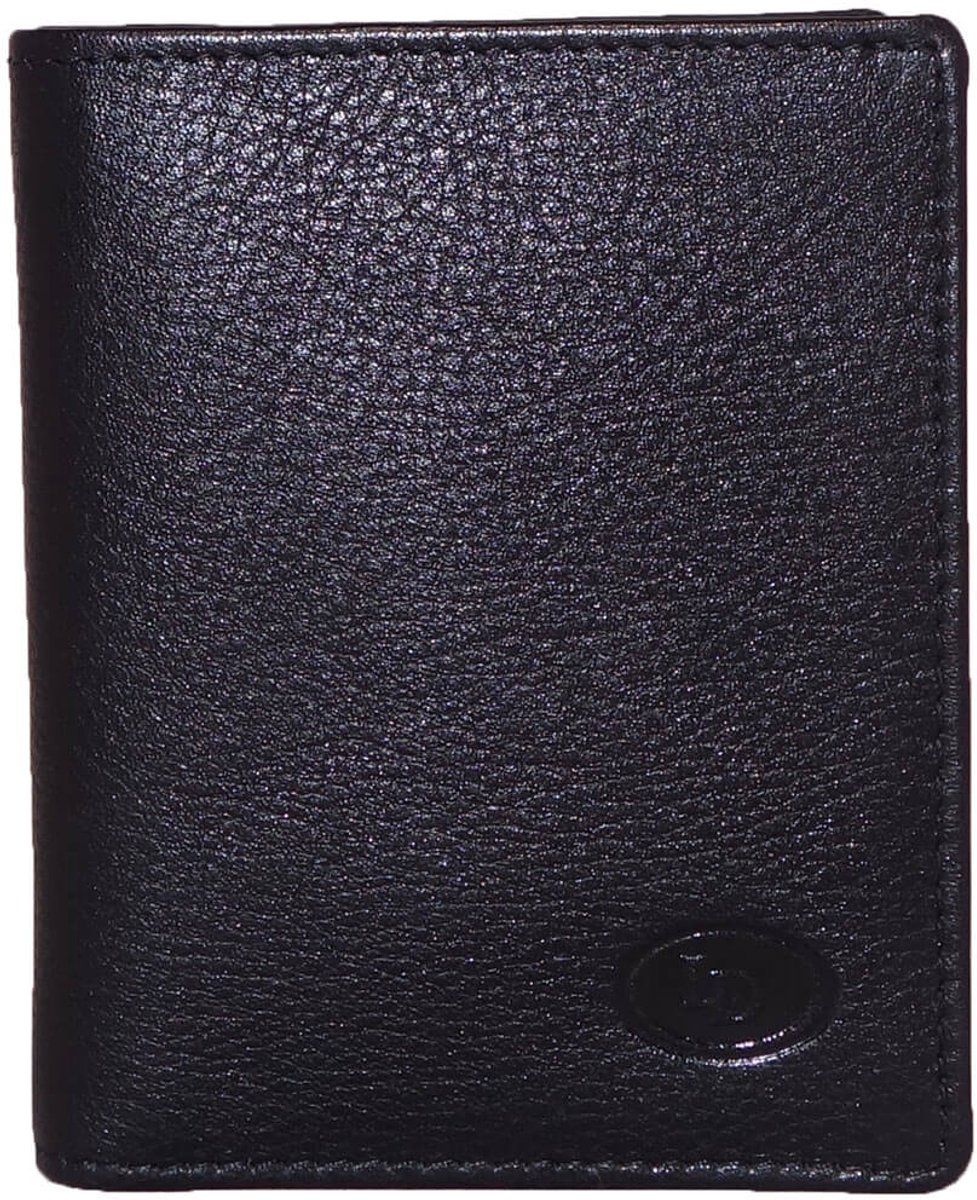 Leather Design Kaarthouder / Portemonnee 1119B Zwart