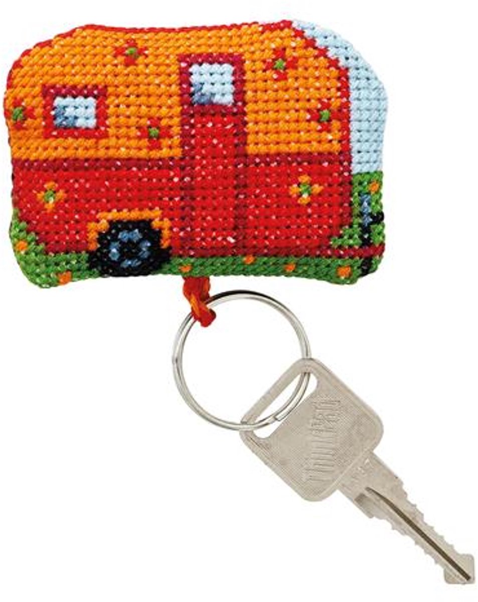 Permin borduurpakket Sleutelhanger Caravan 11-2430