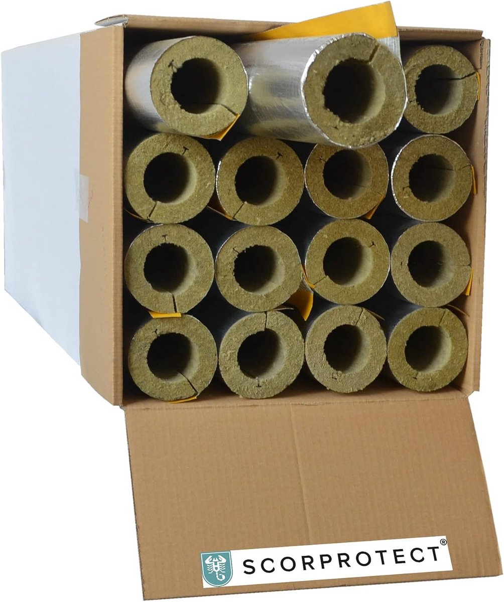 Steenwol Isolatie Buis Schalen met Aluminium Laminering voor Verwarming en Warmwaterleidingen