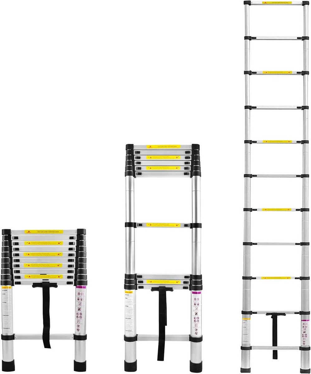 Multifunctionele Telescopische Ladder Uittrekbaar 3,2m 11 Sporten Aluminium