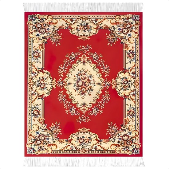 Perzisch Tapijt Muismat - 25x18 cm - Anti-Slip Rubber Onderkant - Oriëntaals Rood