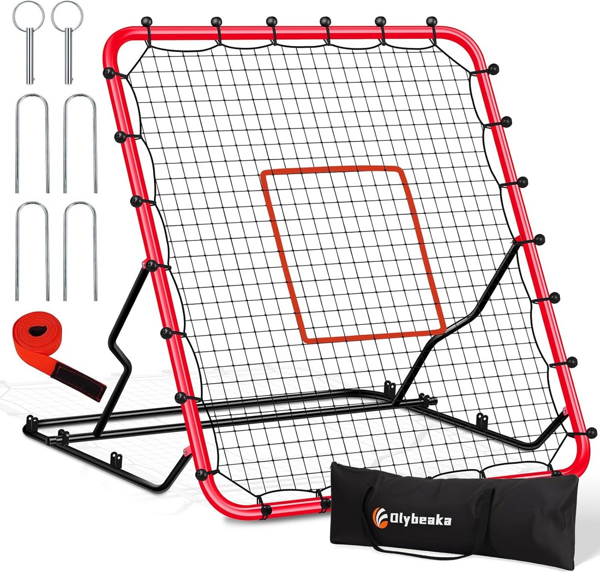 Baseball Rebounder Net met 3 Verstelbare Hoeken voor Werpen en Vangen - Fielding Trainer Honkbal en Softbal