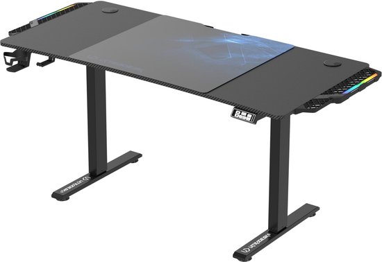 Elektrisch In Hoogte Verstelbare Gaming Bureau met RGB LED Verlichting en XXL Muismat - 140x68 cm van Merkloos — afbeelding 2