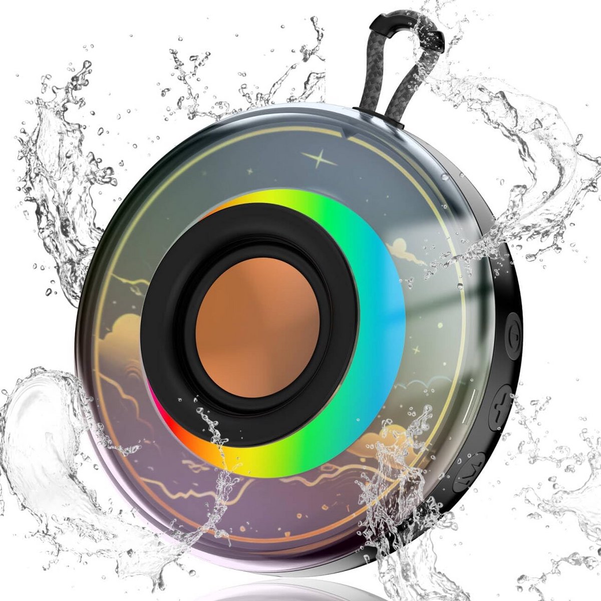 Draagbare Waterdichte Bluetooth Speaker met Krachtig Geluid - Zwart