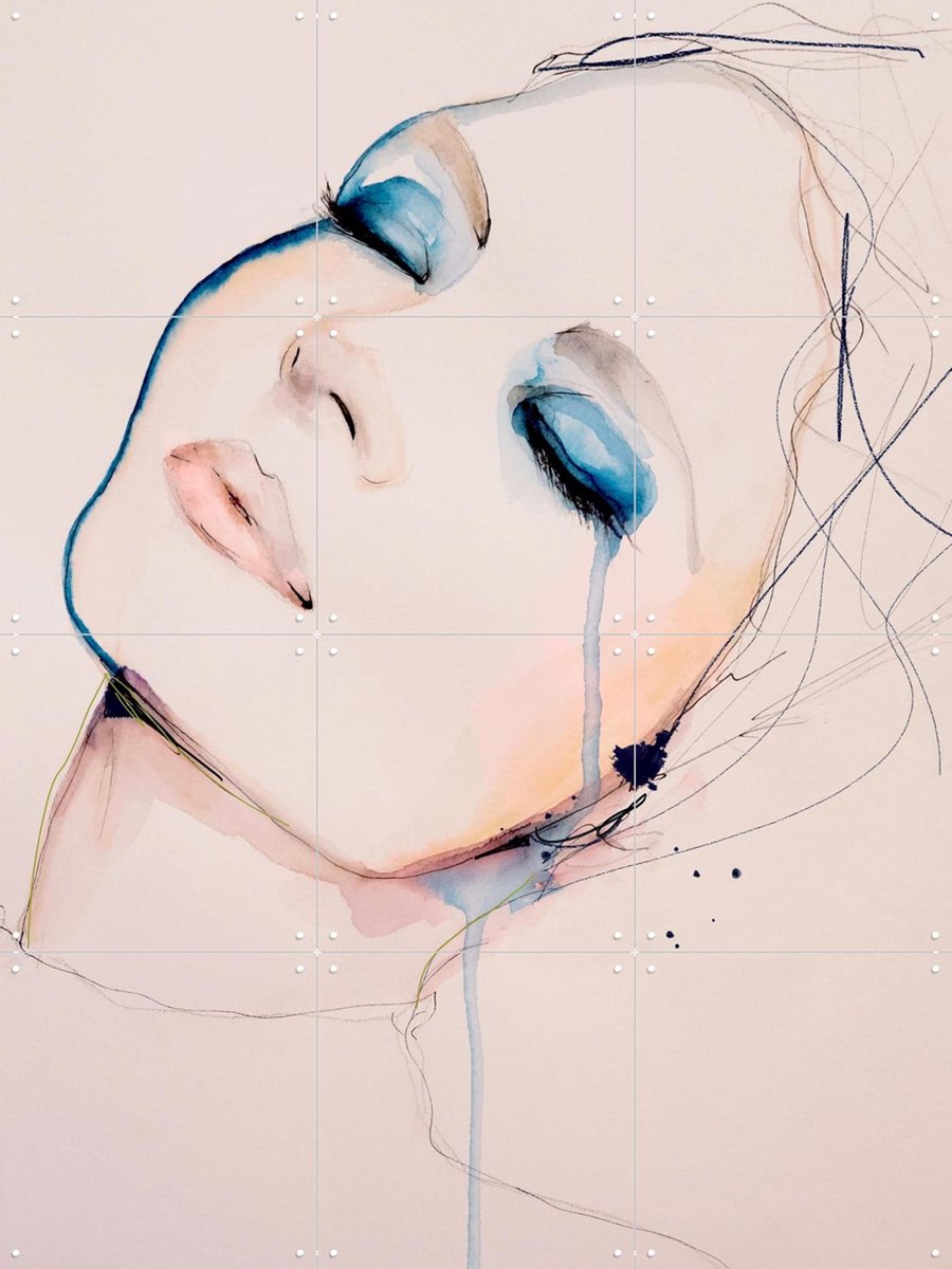 IXXI Insight, Leigh Viner - 60 x 80 cm - Gratis ophangtool - Grote wanddecoratie en posters - Illustraties, Aquarel, Line art, Slaapkamer, Woonkamer