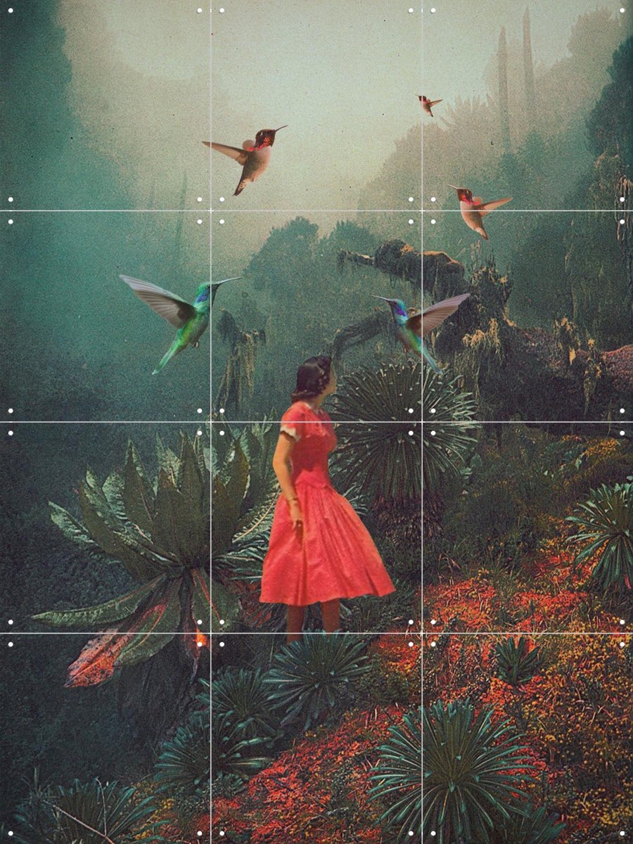 IXXI 20 Seconds before the Rain, Frank Moth - 60 x 80 cm - Gratis ophangtool - Grote wanddecoratie en posters - Kleurrijk, Collage, Digitale Kunst