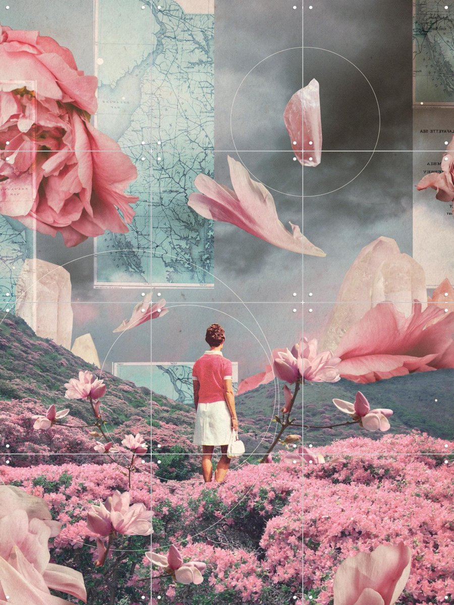 IXXI Trying to accept the Distance, Frank Moth - 60 x 80 cm - Gratis ophangtool - Grote wanddecoratie en posters - Collage, Kleurrijk, Digitale Kunst