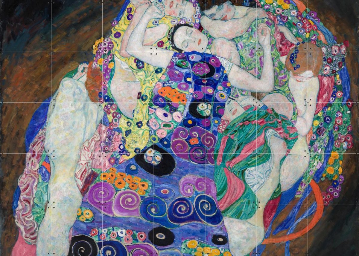 IXXI Virgin, Gustav Klimt & Bridgeman Images - 140 x 100 cm - Gratis ophangtool - Grote wanddecoratie en posters - Olieverf, Klassiek, Kleurrijk, Art