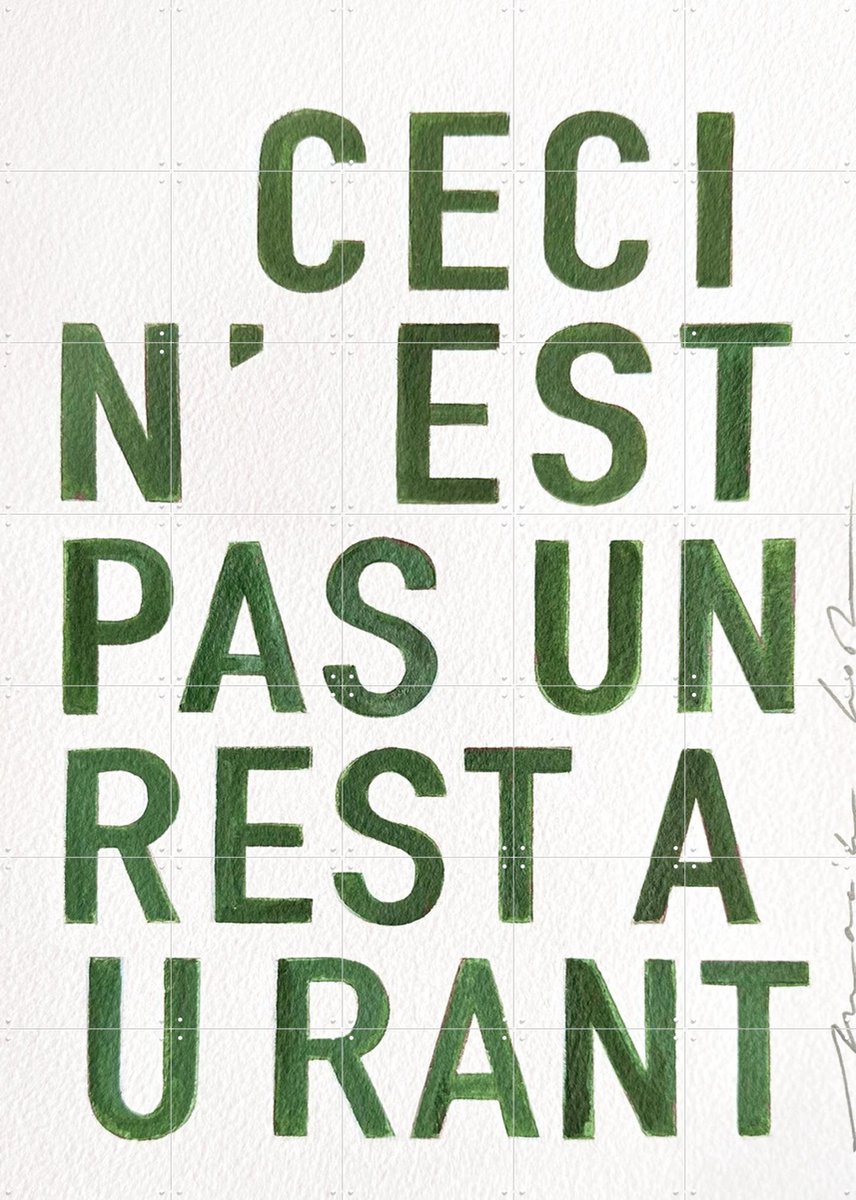 IXXI Restaurant Green, Maaike Koster & My Deer Art Shop - 100 x 140 cm - Gratis ophangtool - Grote wanddecoratie en posters - Typografie, Grafisch
