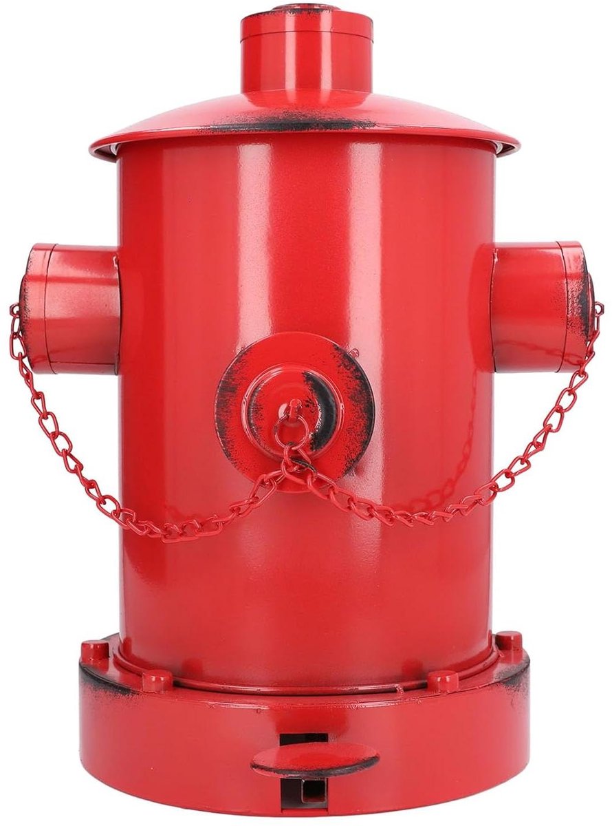 Retro decoratieve mand met binnenemmer en pedaal, industrieel design voor thuis, keuken, kantoor en tuin (rood) - Hydrantenmand.