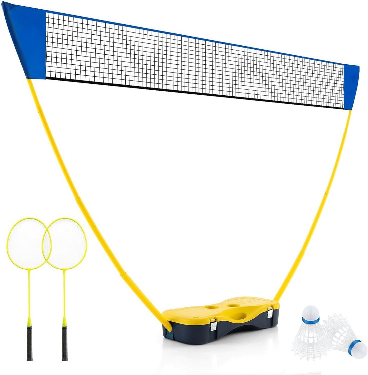 Draagbaar Badmintonnet voor Buiten – Complete Set met Rackets en Shuttles