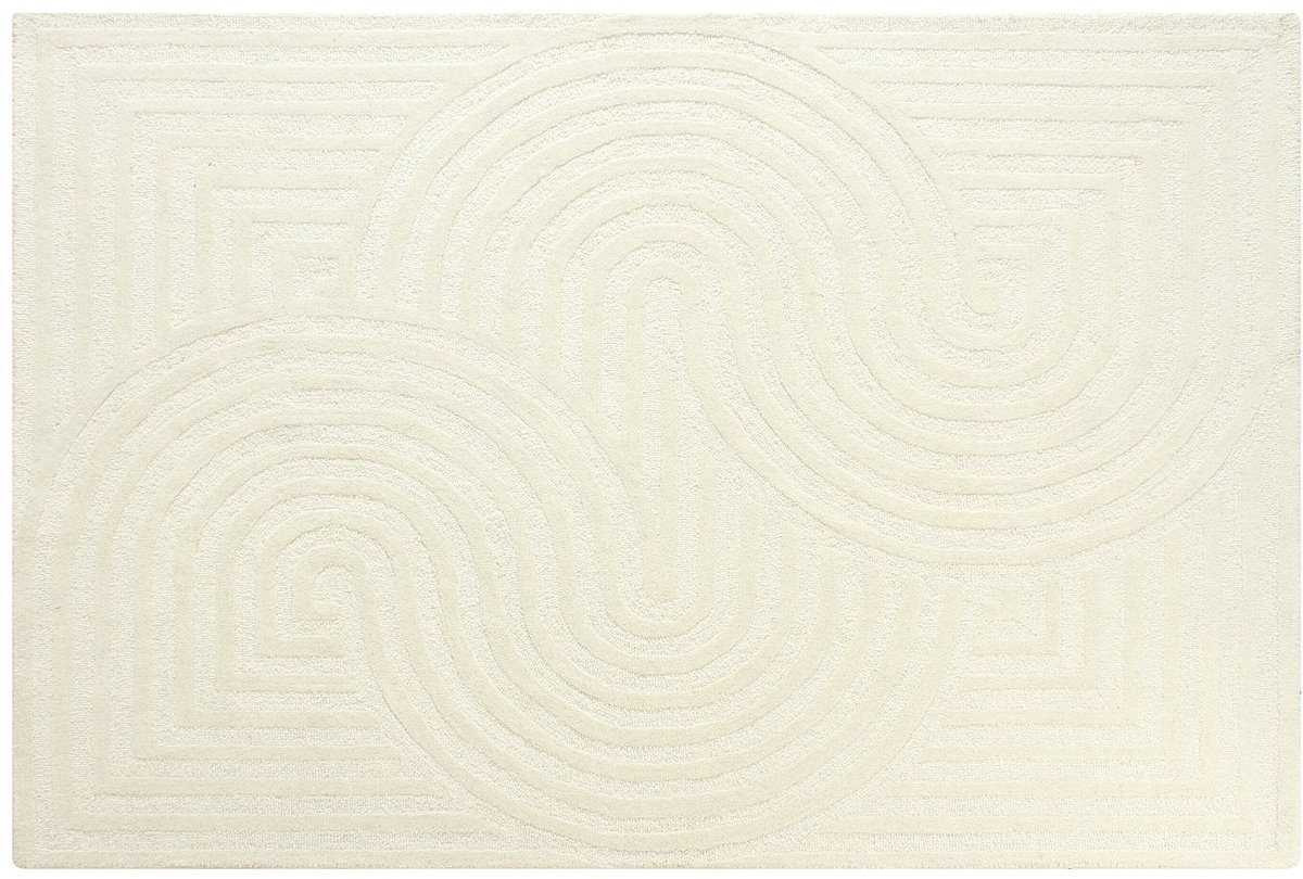 Vente-unique Tapijt 100% handgetufte wol - 160 x 230 cm - Gebroken wit - 2000 g/m² - LUZAN