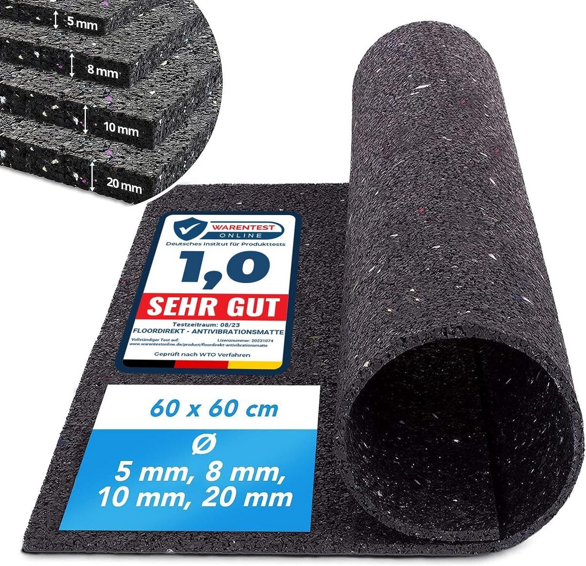 Trillingsonderlegger op Maat voor Wasmachine en Luidsprekers - 10mm Dikte