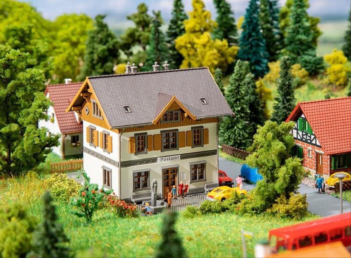 Modelspoor Gebouw Postkantoor - Gedetailleerd Diorama Object