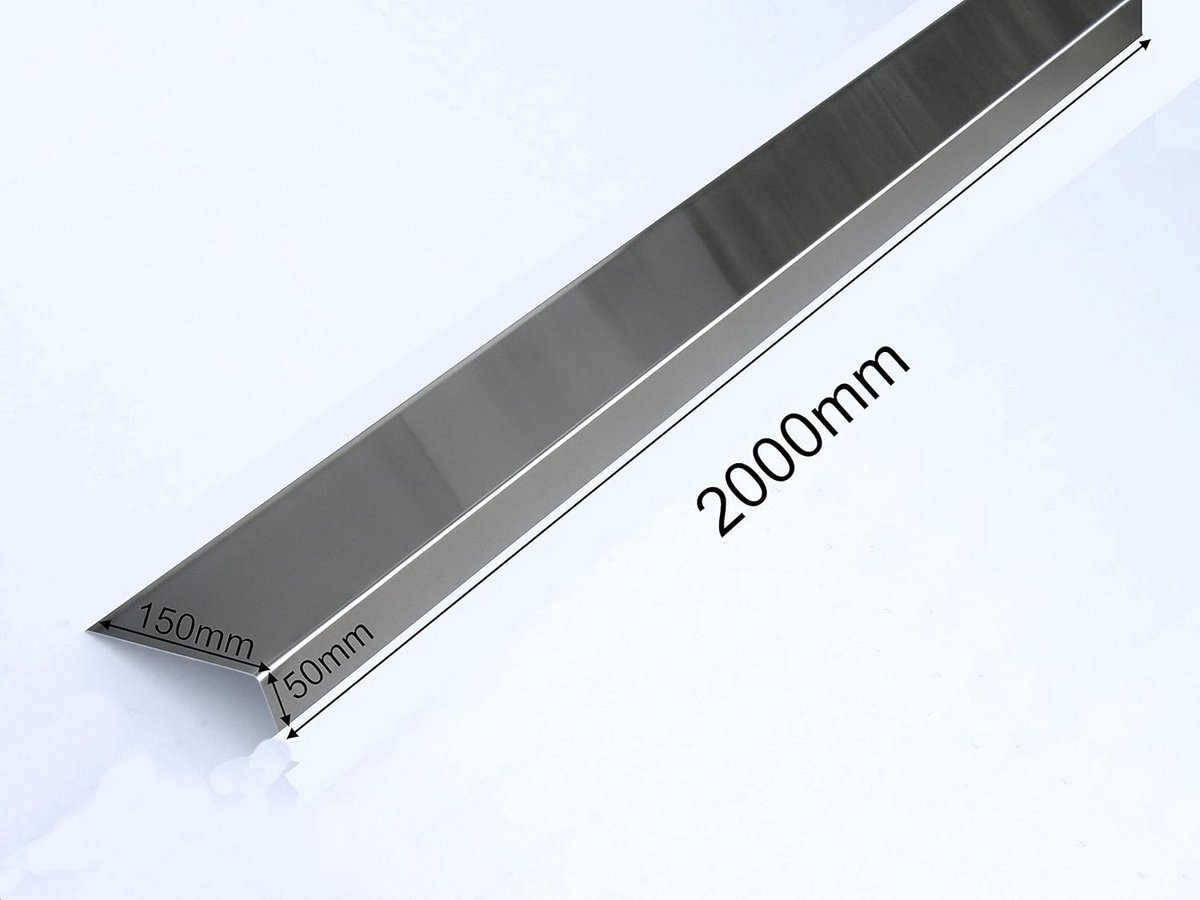 Aluminium Hoekprofiel 150x50 mm - 2 Meter - 90 Graden L-Profiel voor Randafwerking en Wandbekleding