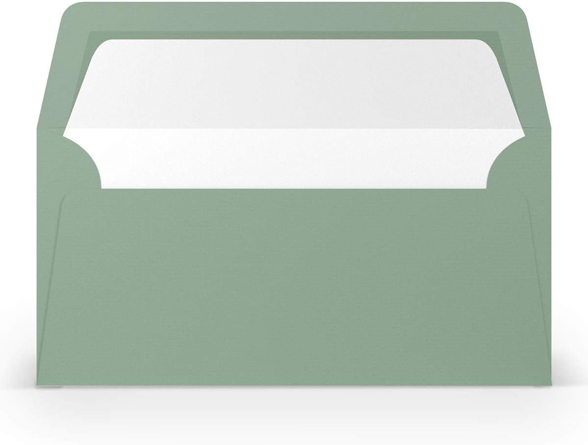 DIN Lang Enveloppen DL - Eucalyptus Groen Ribbel - Zonder Venster - 100 Stuks