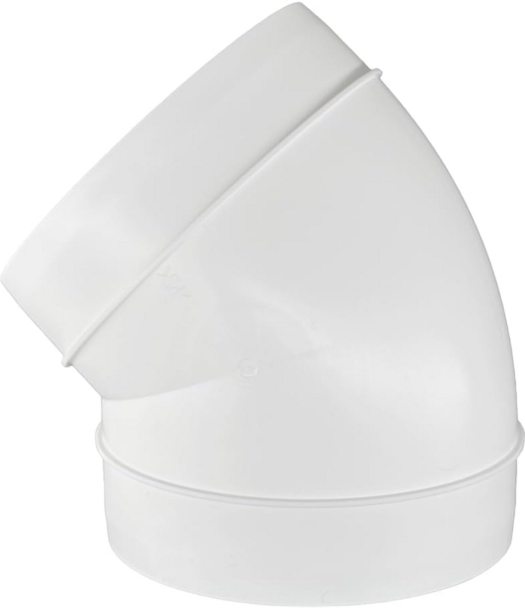 Kunststof Buisbocht 45 Graden voor Afzuigkap en Ventilatie - 125 mm Diameter
